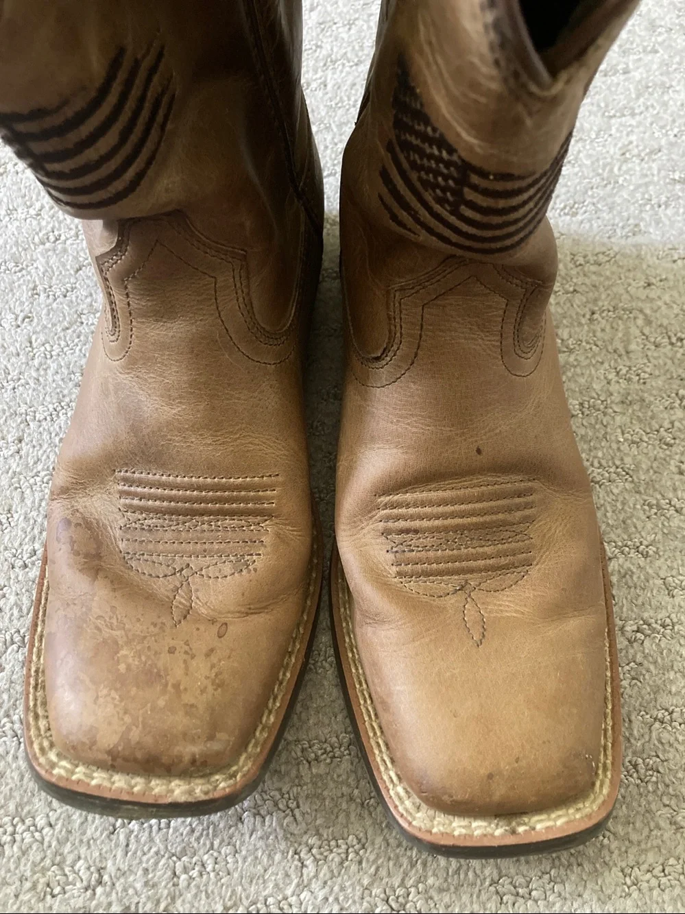 Ariat Patriot II square-toe cowboy boots, Sz 3.5